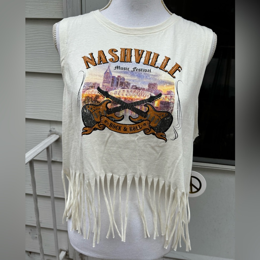 Nashville Music Festival Fringe Crop Top.  NEW. Size XL